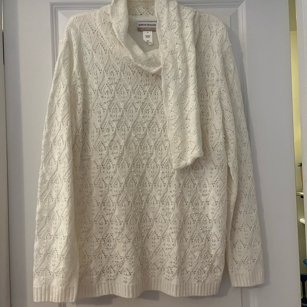 Beautiful Cream Sweater with pearl detail